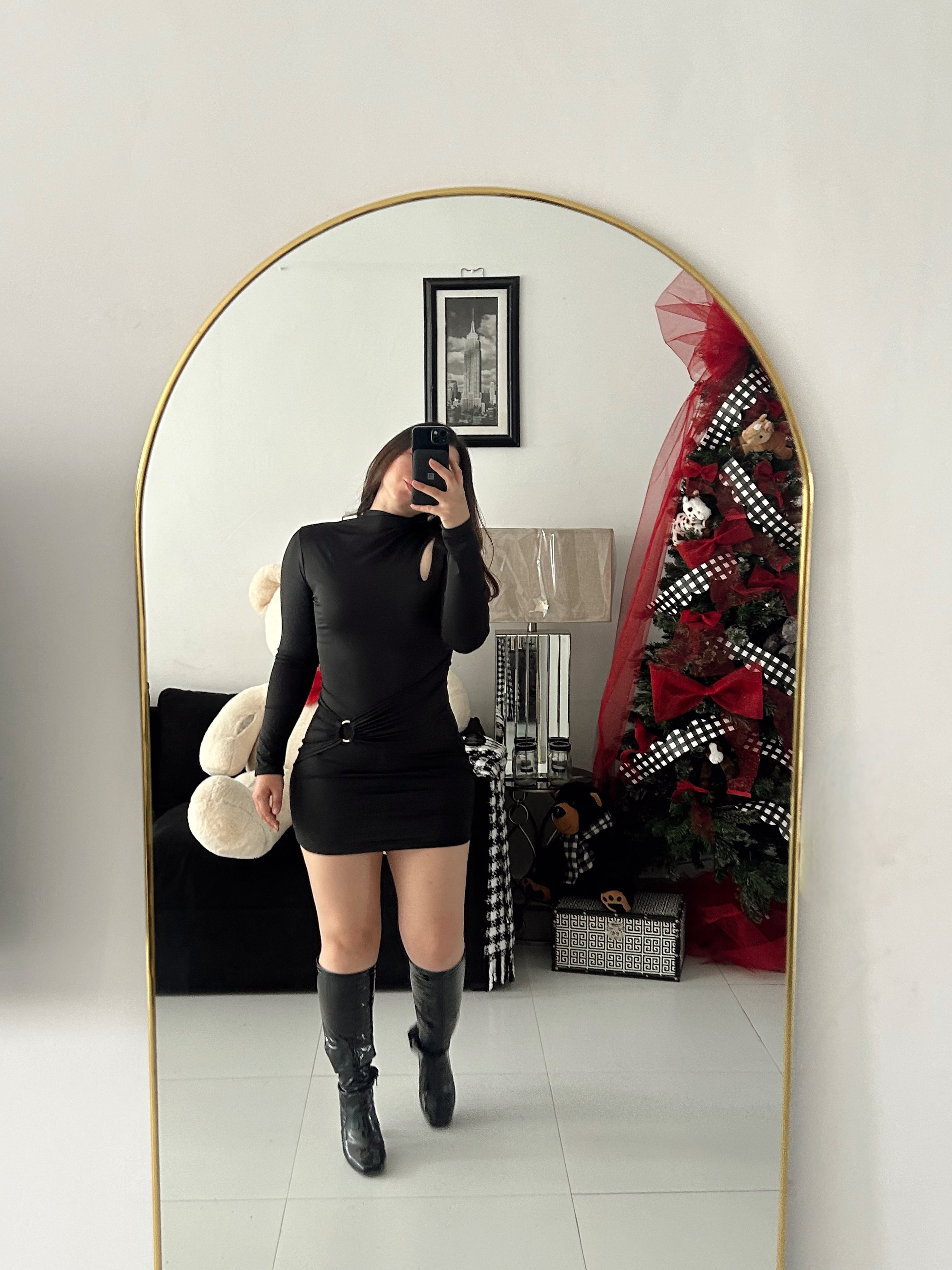 Vestido Negro Manga Larga