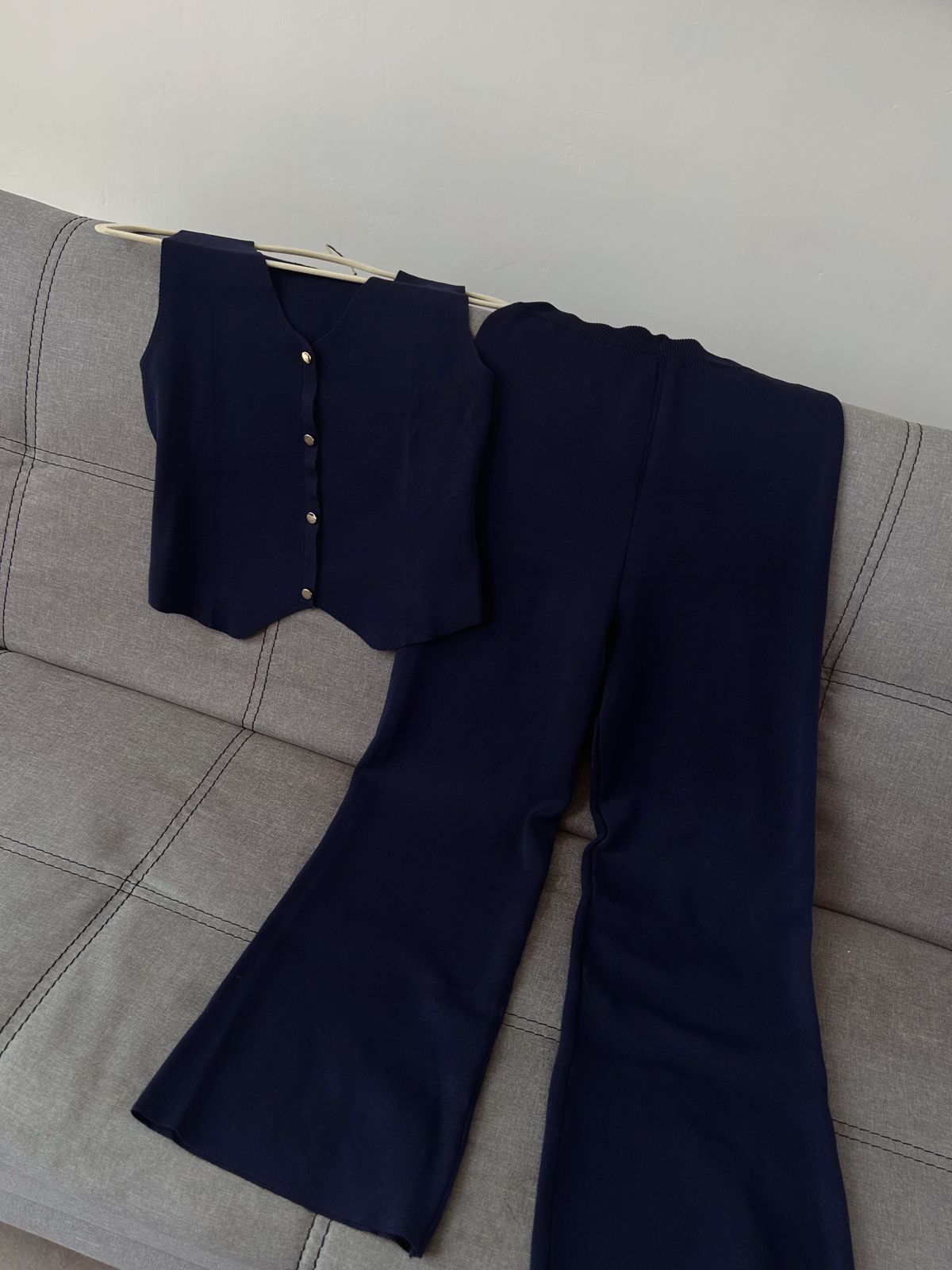 Set de Punto Azul Marino