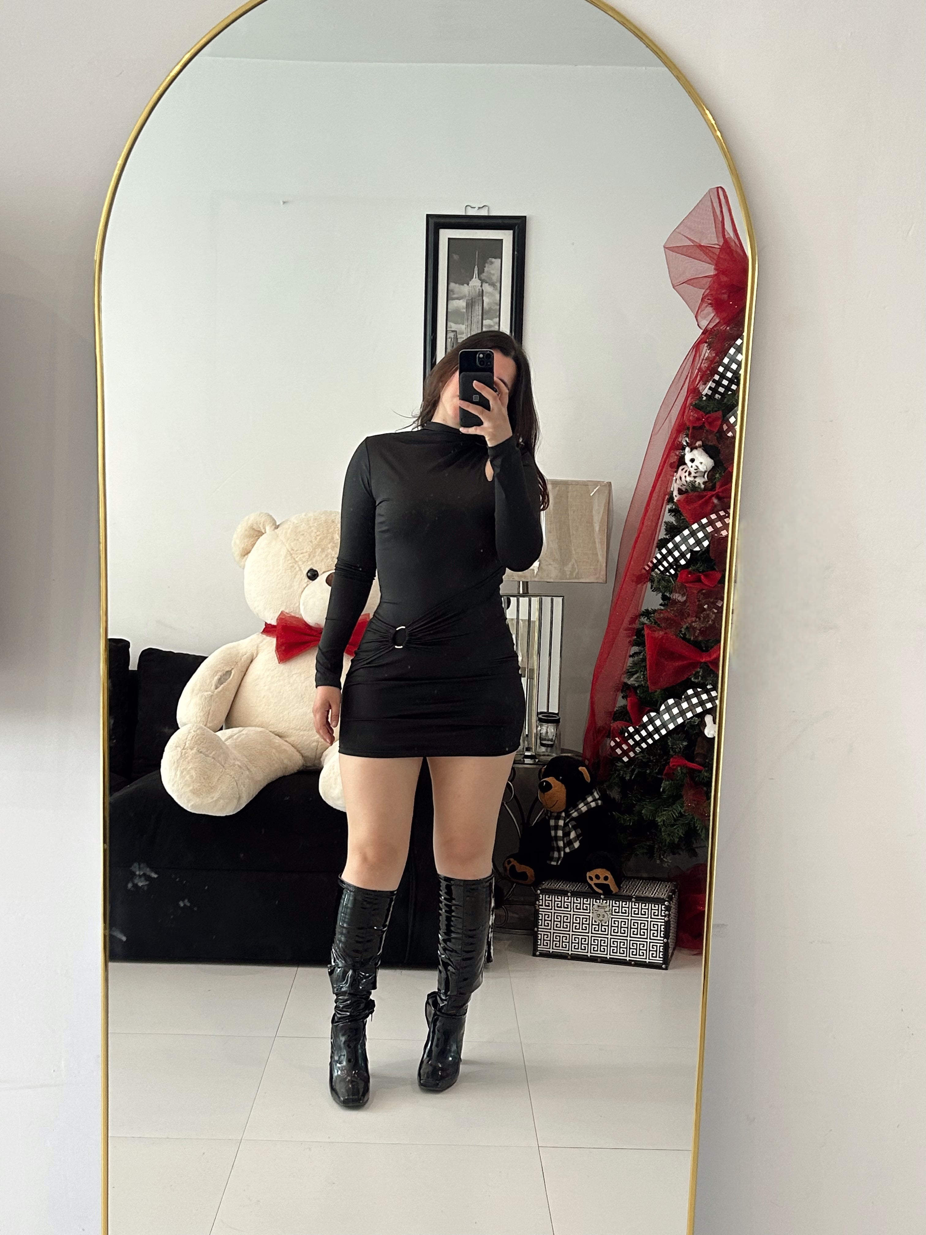 Vestido Negro Manga Larga